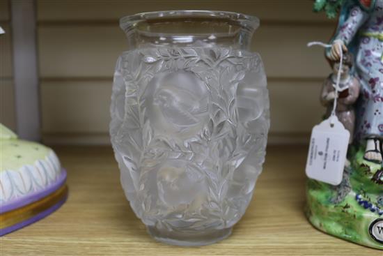 A Lalique Bagatelle Sparrow vase, height 17cm